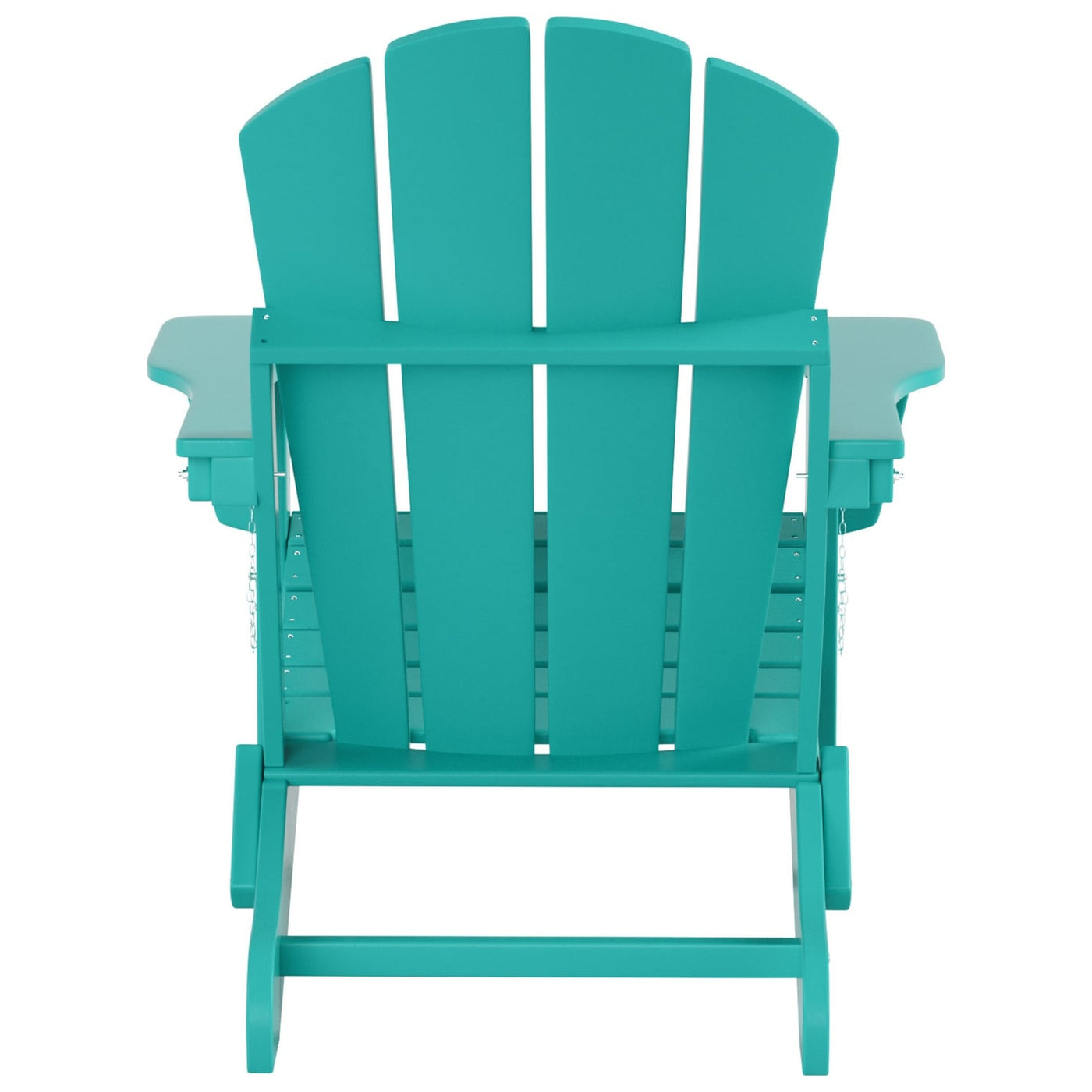 Chaise Adirondack pliable Polytrends Laguna en PEHD pour terrasse extérieure toutes saisons avec pouf (ensemble 2 pièces)