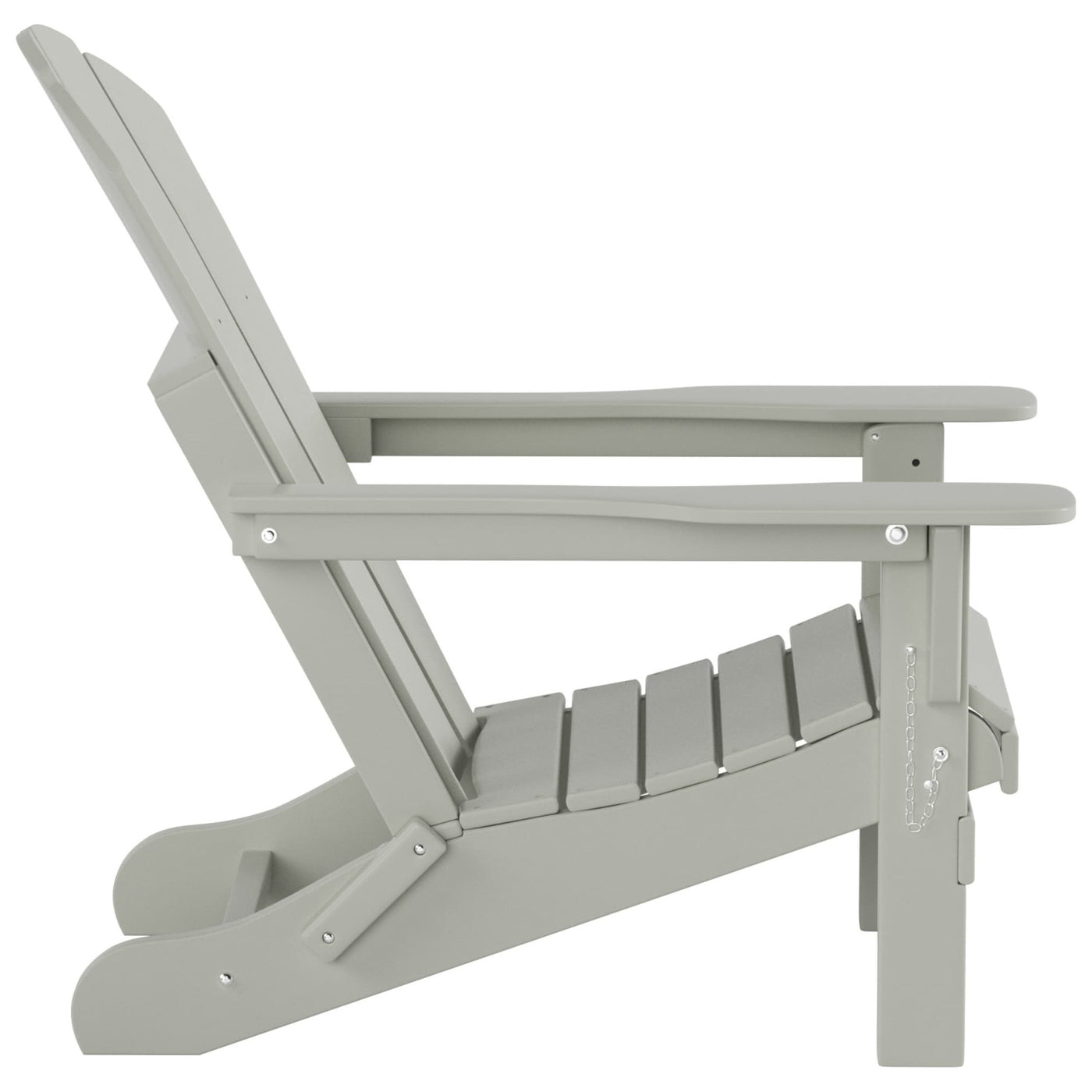 Chaise Adirondack pliable Polytrends Laguna en PEHD pour terrasse extérieure toutes saisons avec pouf (ensemble 2 pièces)