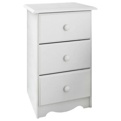 Table de chevet 3 tiroirs 100 % bois massif de Palace Imports avec boutons en métal ou en bois