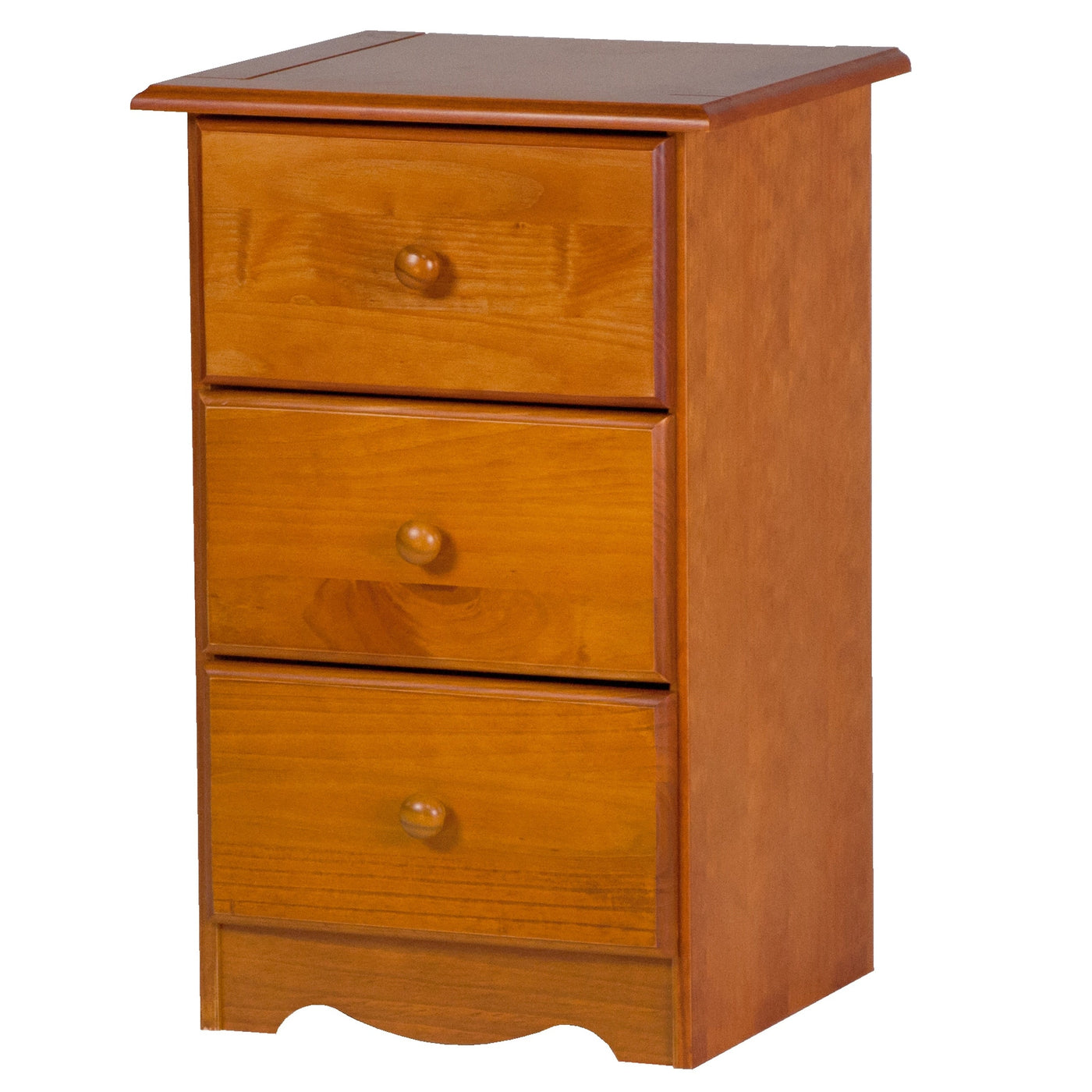Table de chevet 3 tiroirs 100 % bois massif de Palace Imports avec boutons en métal ou en bois