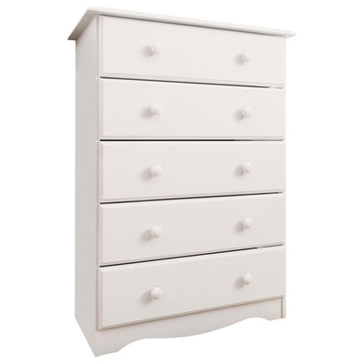 Commode 5 tiroirs 100 % bois massif avec boutons en métal ou en bois de Palace Imports