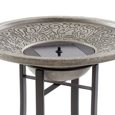 Bain d'oiseaux Perello intelliSOLAR Light Cement avec télécommande - Gris vieilli