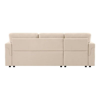 Canapé sectionnel réversible avec lit gigogne, méridienne avec rangement dissimulé, pieds durables,