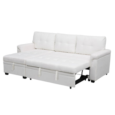 Canapé sectionnel réversible avec lit gigogne, méridienne avec rangement dissimulé, pieds durables,