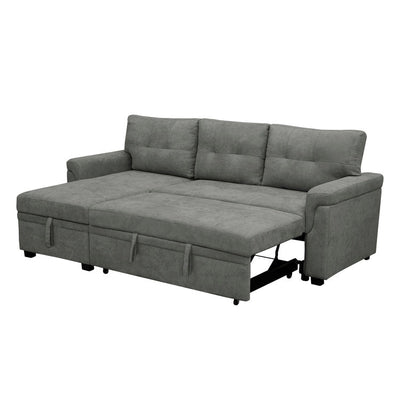 Canapé sectionnel réversible avec lit gigogne, méridienne avec rangement dissimulé, pieds durables,