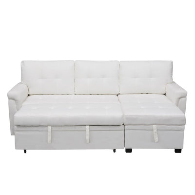 Canapé sectionnel réversible avec lit gigogne, méridienne avec rangement dissimulé, pieds durables,