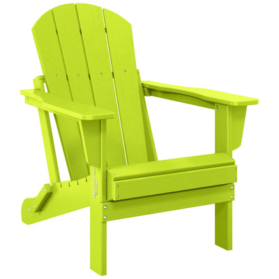 Chaise pliante Adirondack Polytrends Laguna résistante à la décoloration et aux intempéries pour patio extérieur