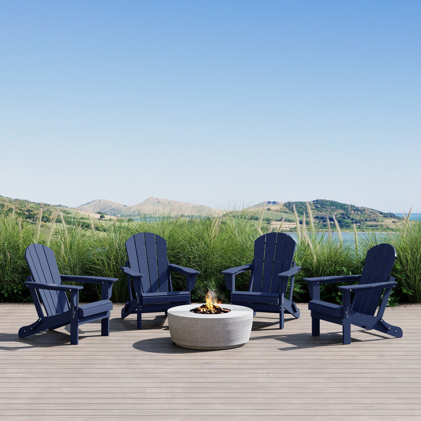 Chaises pliantes Adirondack Polytrends Laguna résistantes aux intempéries (lot de 4)