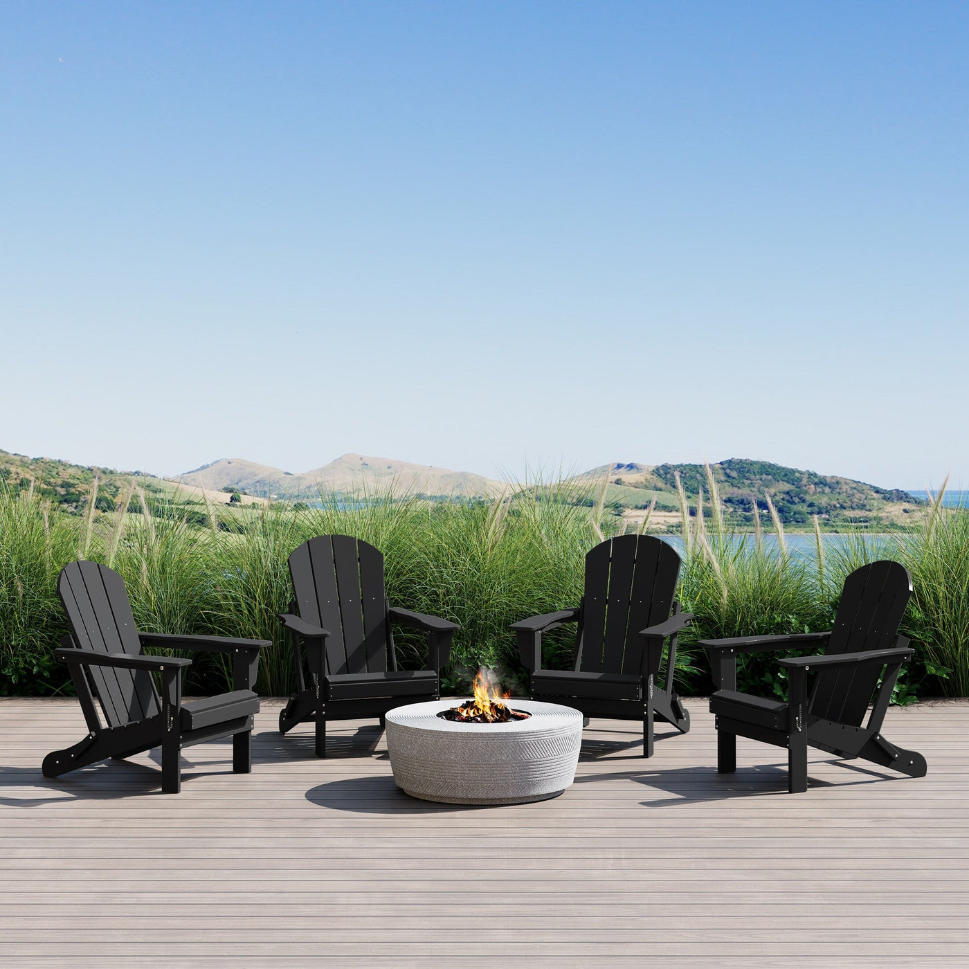 Chaises pliantes Adirondack Polytrends Laguna résistantes aux intempéries (lot de 4)