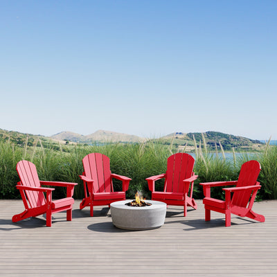 Chaises pliantes Adirondack Polytrends Laguna résistantes aux intempéries (lot de 4)