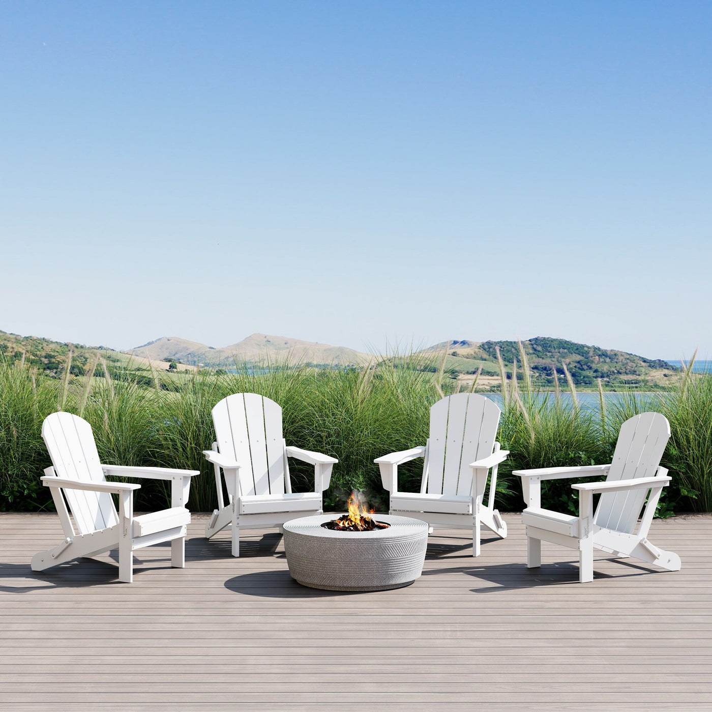 Chaises pliantes Adirondack Polytrends Laguna résistantes aux intempéries (lot de 4)