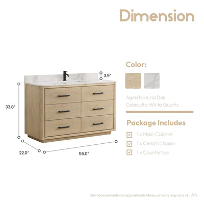 Meuble-lavabo Porto avec dessus en quartz blanc sans miroir