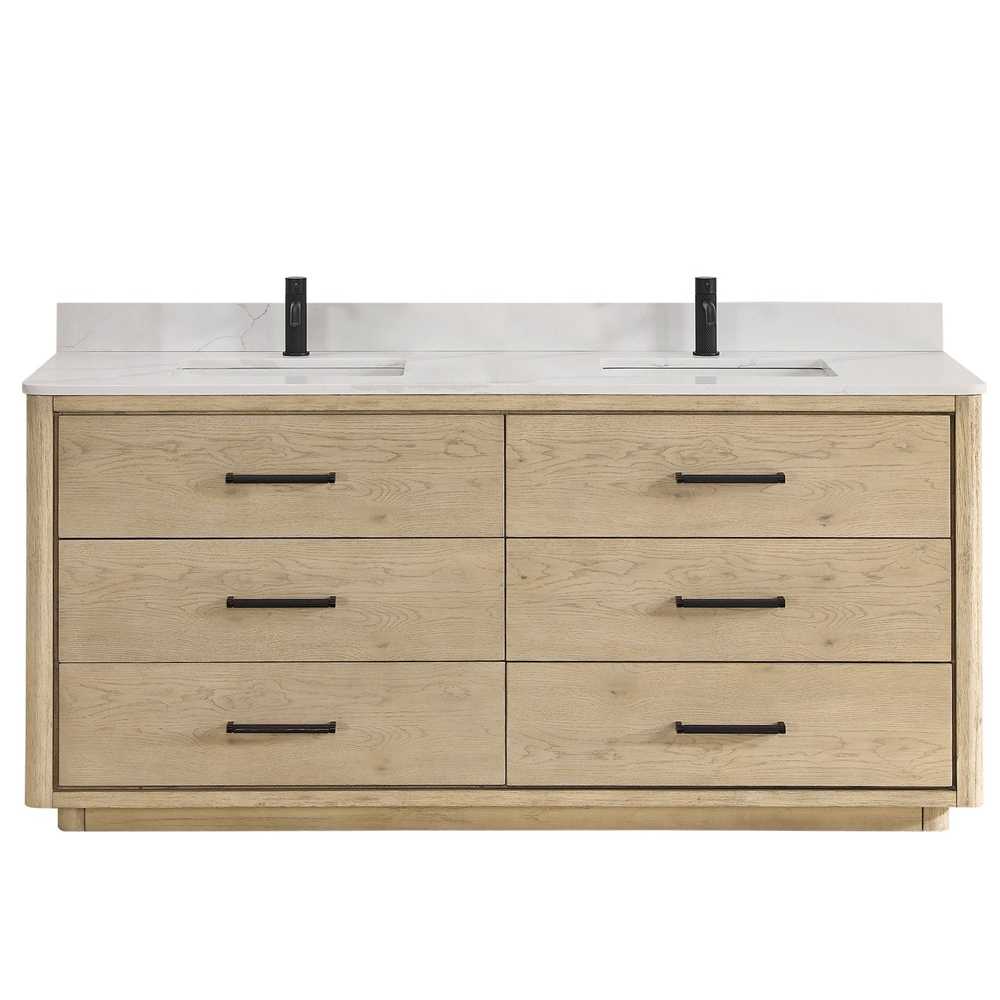Meuble-lavabo Porto avec dessus en quartz blanc sans miroir