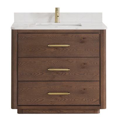 Meuble-lavabo Porto avec dessus en quartz blanc sans miroir