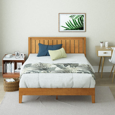 Priage by ZINUS Cadre de lit plateforme en bois de pin rustique de luxe