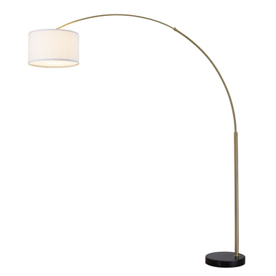 Lampadaire arqué réglable en acier Q-Max 81 avec abat-jour extra large et base en marbre
