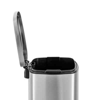 Poubelles rectangulaires Qualiazero de 13,2 gallons et deux de 1,3 gallon à pédale - Ensemble familial