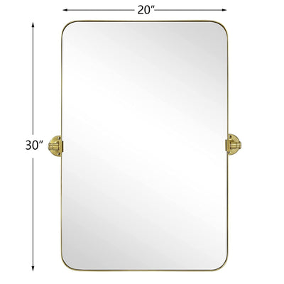 Miroir mural rectangulaire pivotant et inclinable en métal TEHOME Jonathan