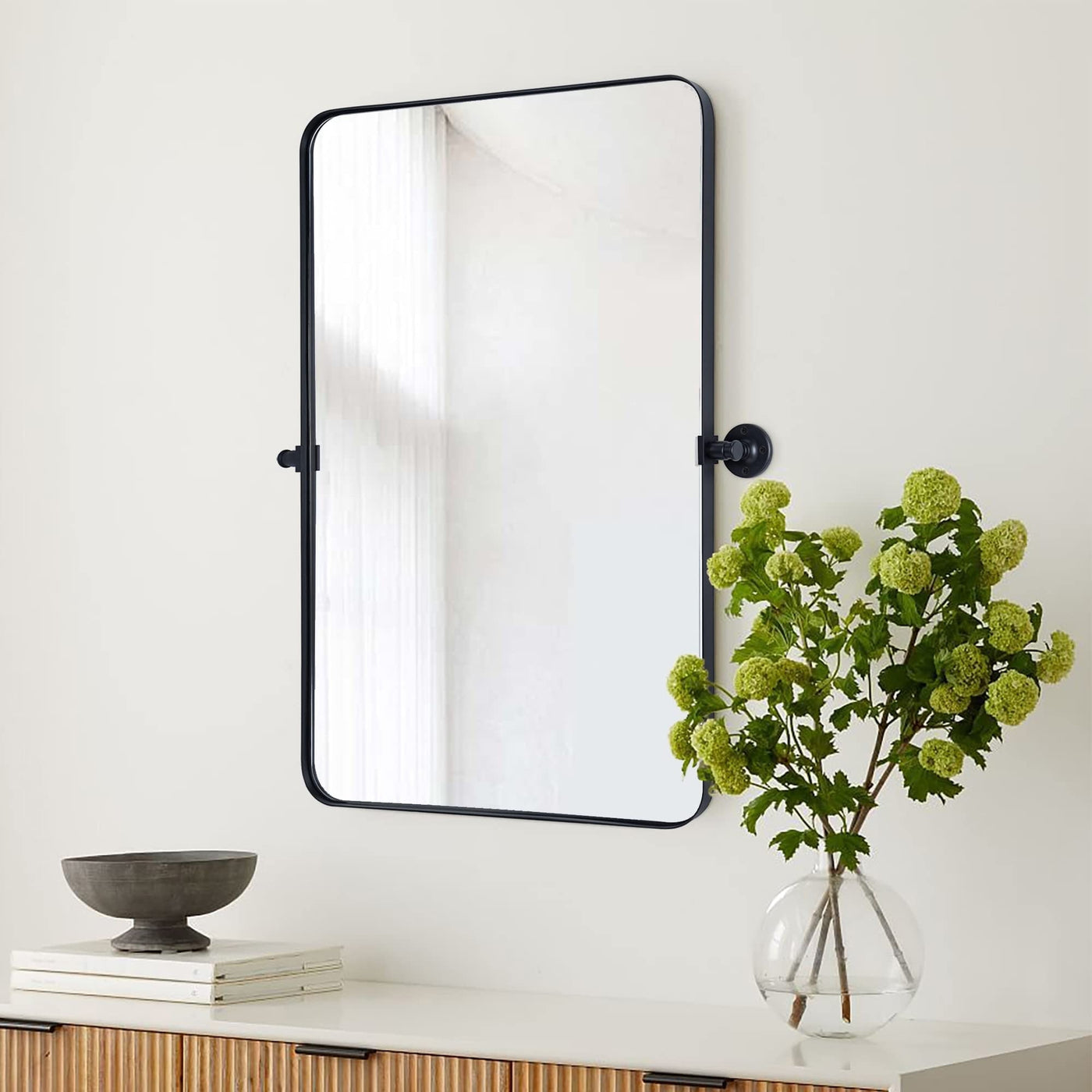 Miroir mural rectangulaire pivotant et inclinable en métal TEHOME Jonathan
