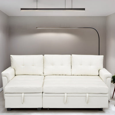 Canapé sectionnel réversible avec lit gigogne, méridienne avec rangement dissimulé, pieds durables,