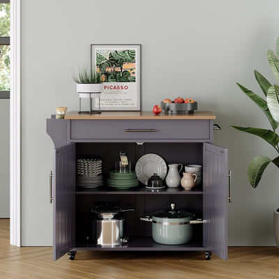 Îlot de cuisine roulant avec armoire de rangement