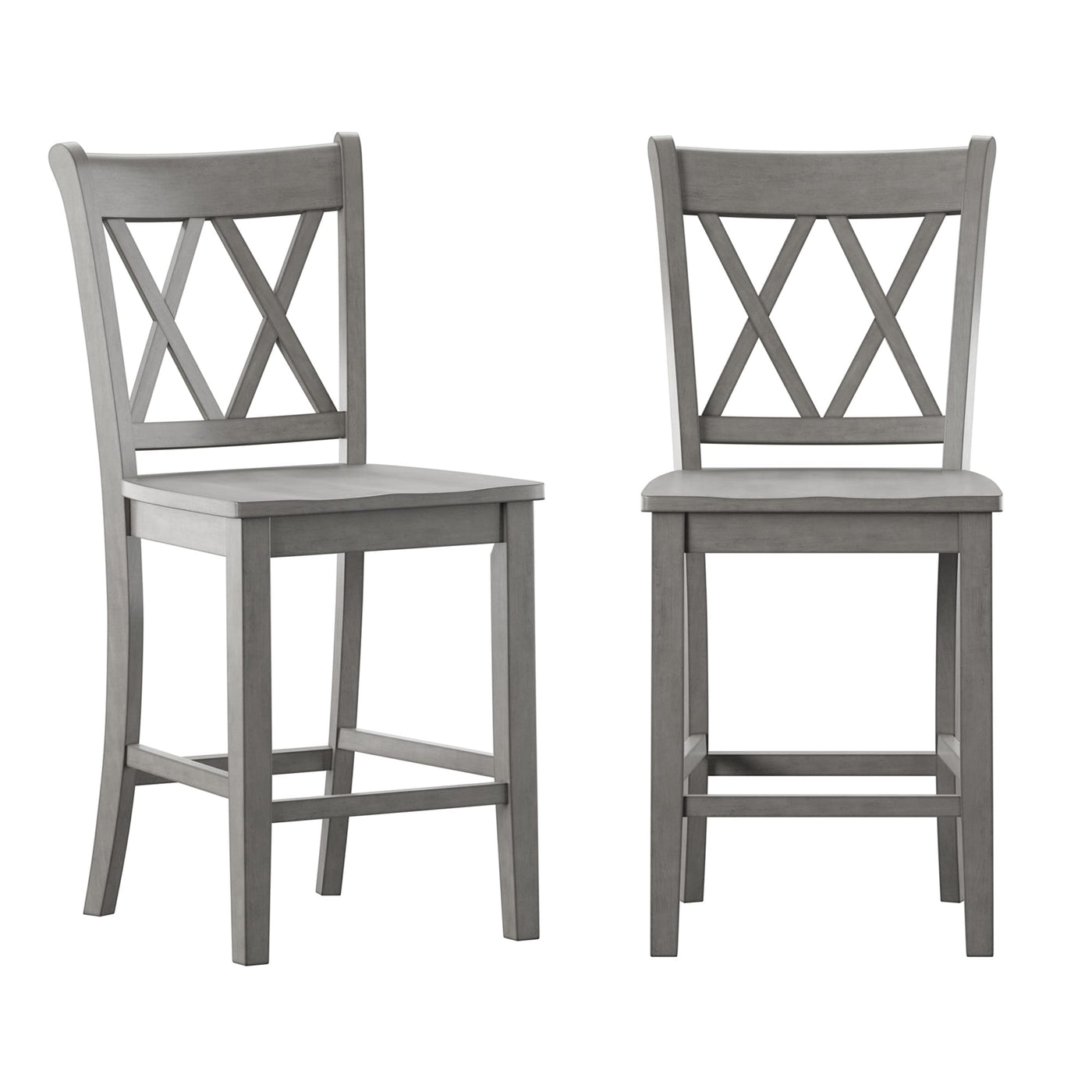 Chaises de comptoir Ronda à dossier double en X (lot de 2)