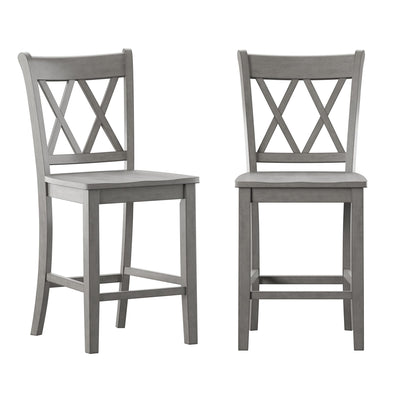 Chaises de comptoir Ronda à dossier double en X (lot de 2)