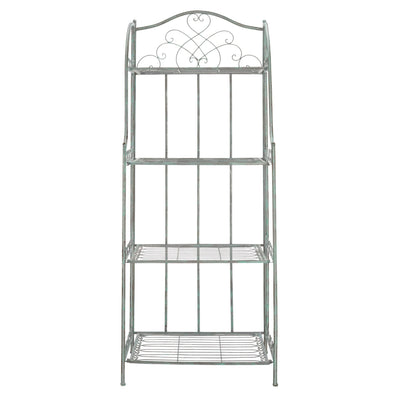 Étagère de boulangerie d'extérieur à 4 niveaux en fer forgé victorien SAFAVIEH Bryn - 25 po L x 15 po P x 63 po H - 25L x 15P x 63H