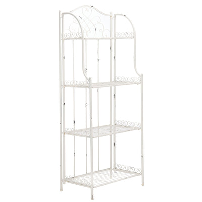 Étagère de boulangerie d'extérieur à 4 niveaux en fer forgé victorien SAFAVIEH Bryn - 25 po L x 15 po P x 63 po H - 25L x 15P x 63H