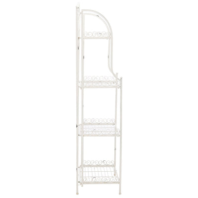 Étagère de boulangerie d'extérieur à 4 niveaux en fer forgé victorien SAFAVIEH Bryn - 25 po L x 15 po P x 63 po H - 25L x 15P x 63H