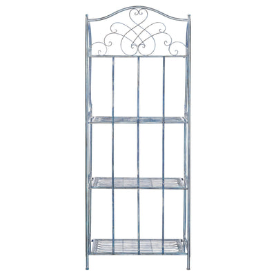 Étagère de boulangerie d'extérieur à 4 niveaux en fer forgé victorien SAFAVIEH Bryn - 25 po L x 15 po P x 63 po H - 25L x 15P x 63H