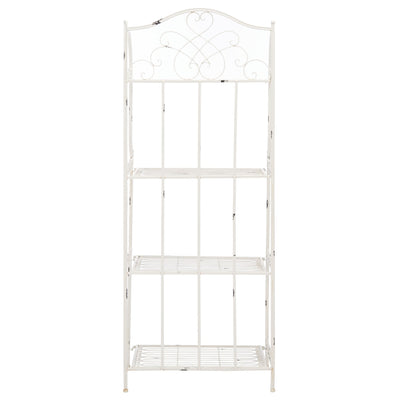 Étagère de boulangerie d'extérieur à 4 niveaux en fer forgé victorien SAFAVIEH Bryn - 25 po L x 15 po P x 63 po H - 25L x 15P x 63H