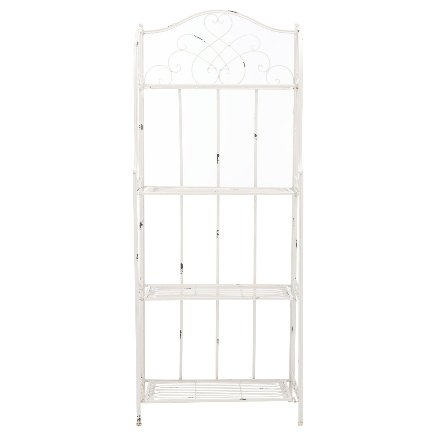 Étagère de boulangerie d'extérieur à 4 niveaux en fer forgé victorien SAFAVIEH Bryn - 25 po L x 15 po P x 63 po H - 25L x 15P x 63H