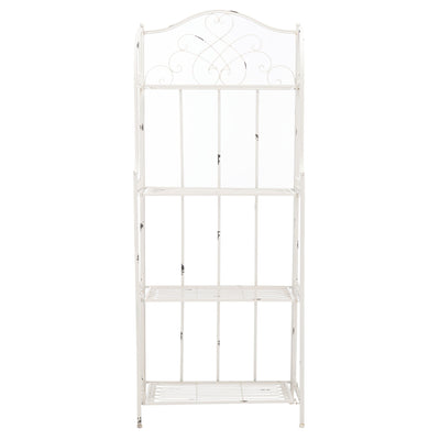 Étagère de boulangerie d'extérieur à 4 niveaux en fer forgé victorien SAFAVIEH Bryn - 25 po L x 15 po P x 63 po H - 25L x 15P x 63H