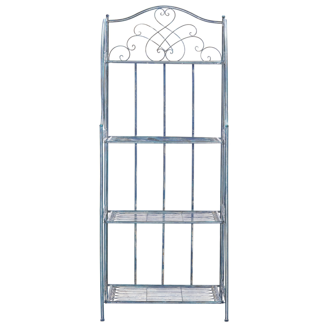 Étagère de boulangerie d'extérieur à 4 niveaux en fer forgé victorien SAFAVIEH Bryn - 25 po L x 15 po P x 63 po H - 25L x 15P x 63H