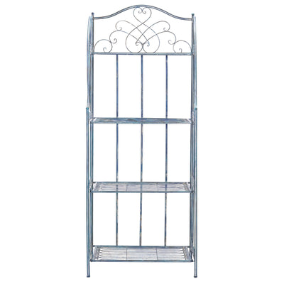 Étagère de boulangerie d'extérieur à 4 niveaux en fer forgé victorien SAFAVIEH Bryn - 25 po L x 15 po P x 63 po H - 25L x 15P x 63H