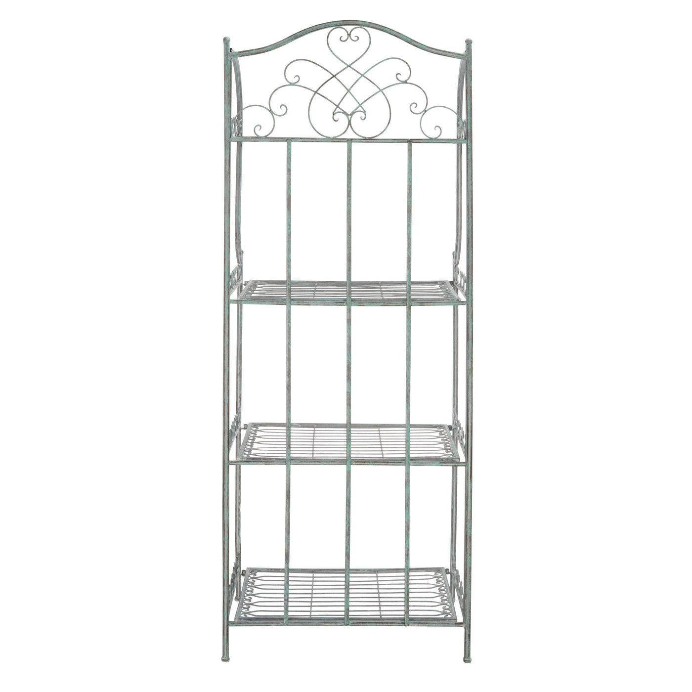Étagère de boulangerie d'extérieur à 4 niveaux en fer forgé victorien SAFAVIEH Bryn - 25 po L x 15 po P x 63 po H - 25L x 15P x 63H