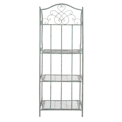 Étagère de boulangerie d'extérieur à 4 niveaux en fer forgé victorien SAFAVIEH Bryn - 25 po L x 15 po P x 63 po H - 25L x 15P x 63H