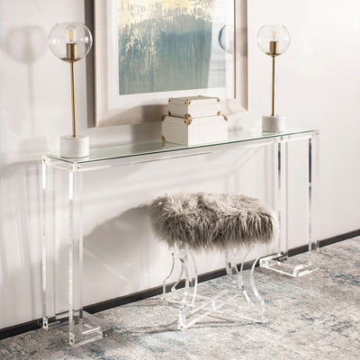 Console Safavieh Couture Camryn en acrylique transparent (60 l x 10 l x 30 h)