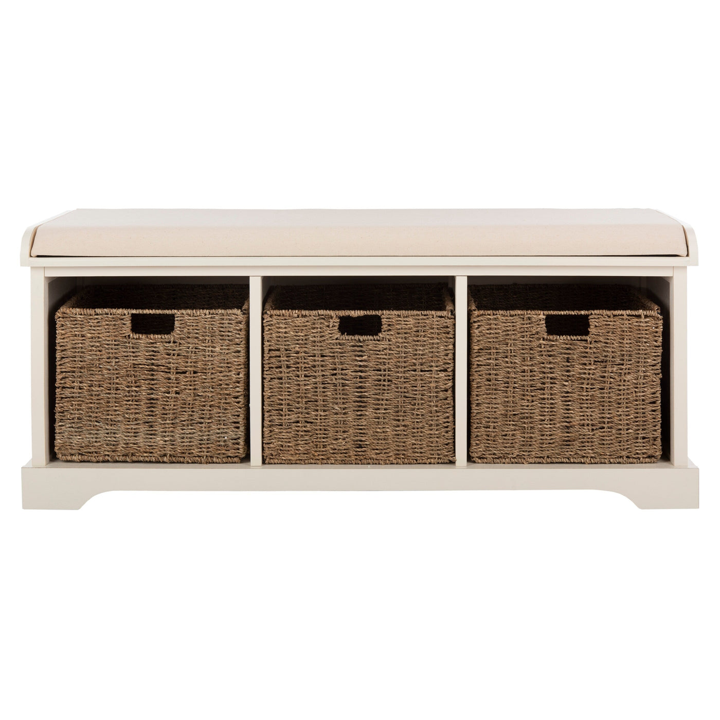 Banc de rangement SAFAVIEH Eola gris/blanc - 47 x 16,1 x 19,9 - 47 L x 16 P x 20 H