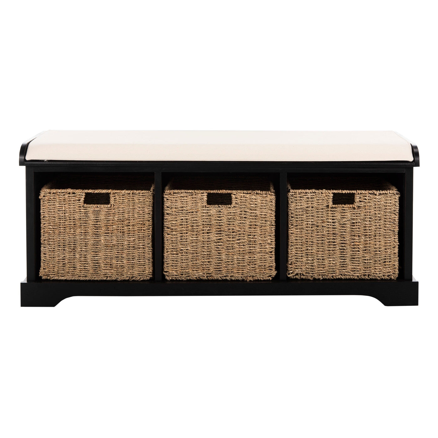 Banc de rangement SAFAVIEH Eola gris/blanc - 47 x 16,1 x 19,9 - 47 L x 16 P x 20 H