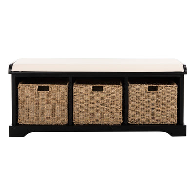 Banc de rangement SAFAVIEH Eola gris/blanc - 47 x 16,1 x 19,9 - 47 L x 16 P x 20 H
