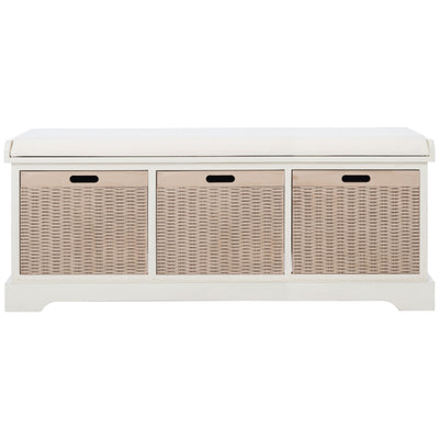 Banc de rangement à 3 tiroirs avec coussins SAFAVIEH Fiorello - 47,3 L x 15 L x 19 H - 47 L x 15 P x 19 H
