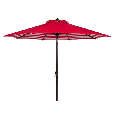 Parasol d'extérieur à manivelle rayé SAFAVIEH Hadire Inside Out de 9 pieds