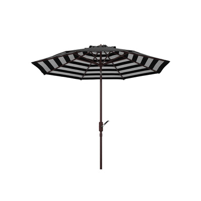 Parasol d'extérieur à manivelle rayé SAFAVIEH Hadire Inside Out de 9 pieds