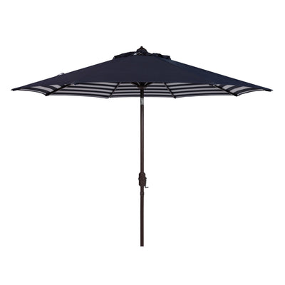 Parasol d'extérieur à manivelle rayé SAFAVIEH Hadire Inside Out de 9 pieds