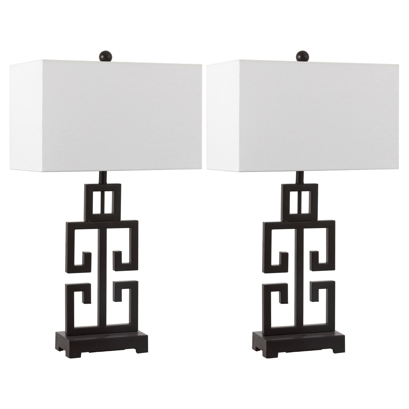 Lampe de table Chantelle de SAFAVIEH Lighting, 29 pouces, finition or antique grecque (lot de 2) - 16 L x 9 P x 29 H