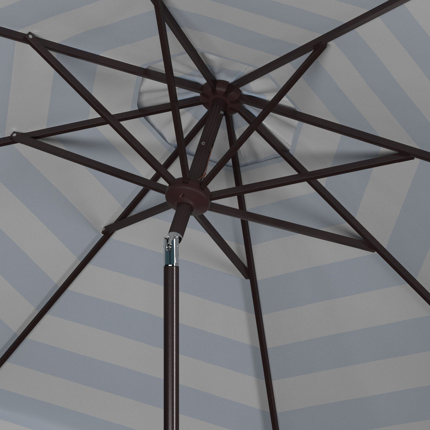 Parapluie à manivelle rayé SAFAVIEH Nargiz de 2,7 m, à motif festonné