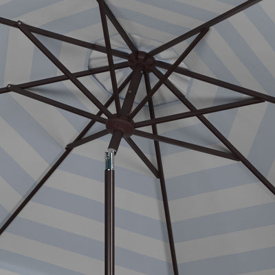 Parapluie à manivelle rayé SAFAVIEH Nargiz de 2,7 m, à motif festonné