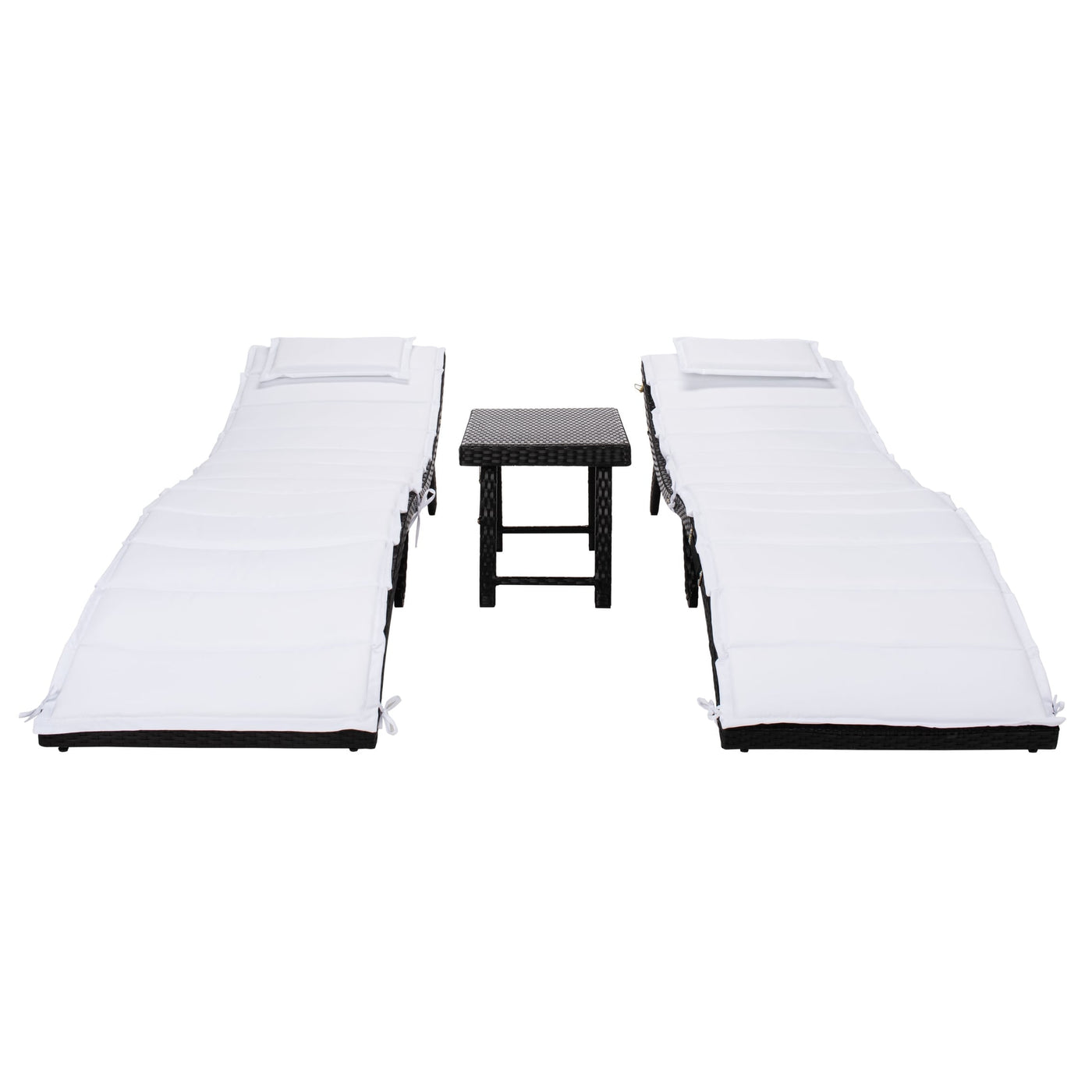 Ensemble de chaises longues d'extérieur Blaguna 3 pièces SAFAVIEH - 83 L x 20 P x 24 H